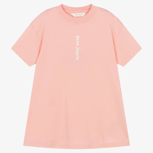 Palm Angels-Girls Pink Cotton T-Shirt Dress | Childrensalon Outlet