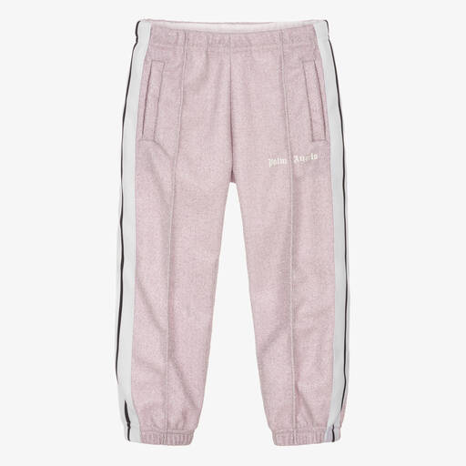 Palm Angels-Girls Pink Lurex Track Joggers | Childrensalon Outlet