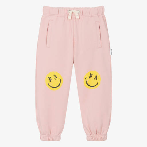 Palm Angels-Girls Pink Smiley Cotton Joggers | Childrensalon Outlet