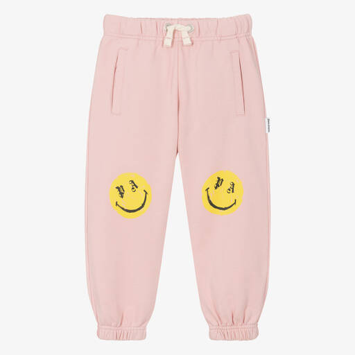 Palm Angels-Bas de jogging rose en coton Smiley | Childrensalon Outlet