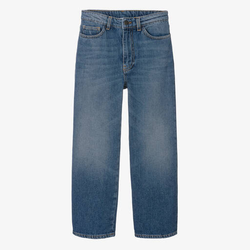 Palm Angels-Teen Blue Straight Fit Denim Jeans | Childrensalon Outlet