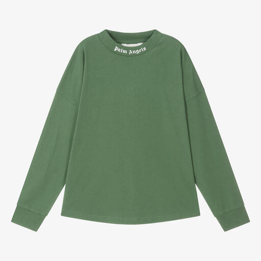 Palm Angels-Haut vert en coton ado garçon | Childrensalon Outlet