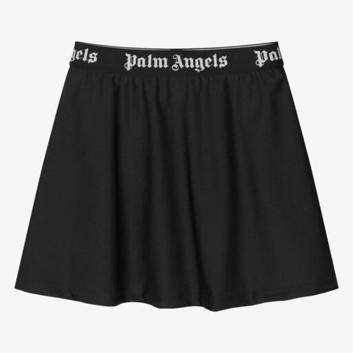 Palm Angels-تنورة ميني جيرسي لون أسود للمراهقات | Childrensalon Outlet