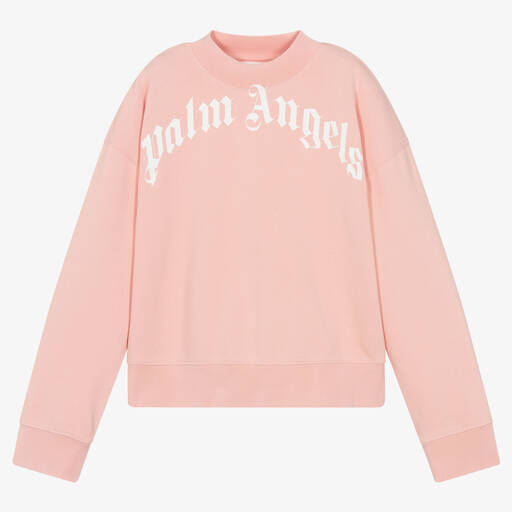 Palm Angels-Teen Girls Pink Cotton Jersey Sweatshirt | Childrensalon Outlet