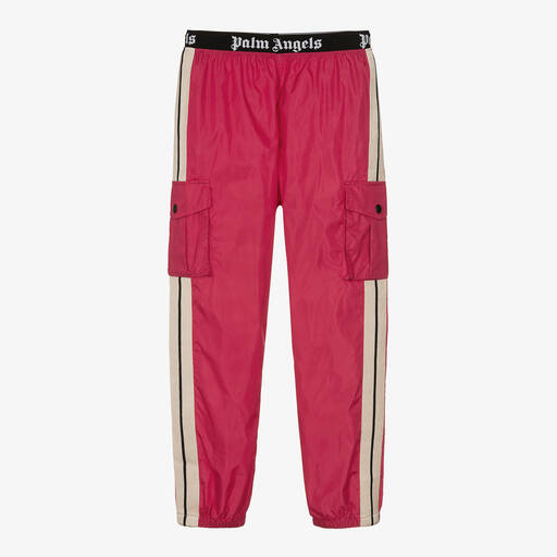 Palm Angels-Teen Girls Pink Logo Cargo Trousers | Childrensalon Outlet