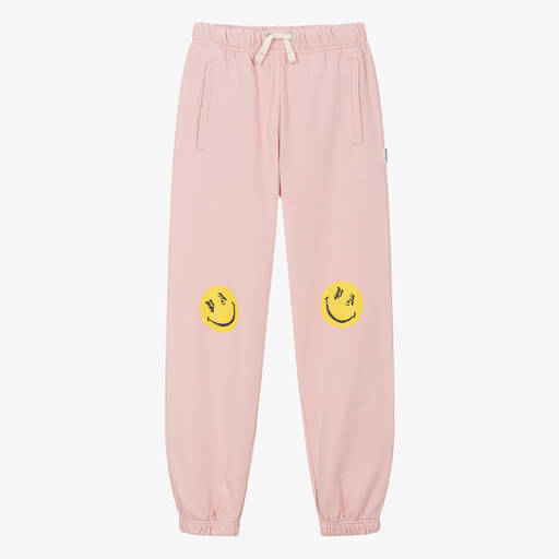 Palm Angels-Bas de jogging rose en coton Smiley | Childrensalon Outlet