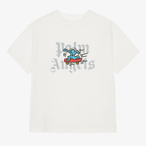Palm Angels-Кремовая хлопковая футболка для подростков | Childrensalon Outlet