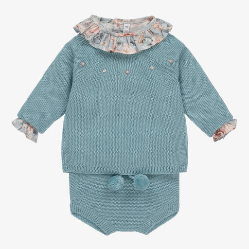Paloma de la O-Blaues Shorts-Set für Babys | Childrensalon Outlet