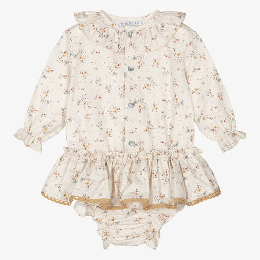 Paloma de la O-Baby Girls Ivory Floral Shorts Set | Childrensalon Outlet