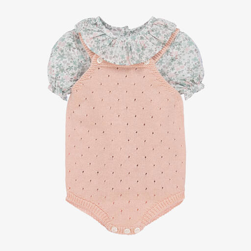 Paloma de la O-Ensemble barboteuse rose et bleu | Childrensalon Outlet