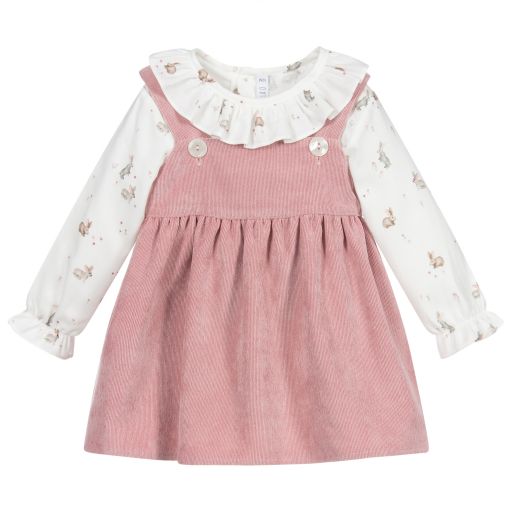 Paloma de la O-Розовый комплект с платьем для девочек  | Childrensalon Outlet