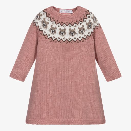 Paloma de la O-Baby Girls Pink Knitted Dress | Childrensalon Outlet