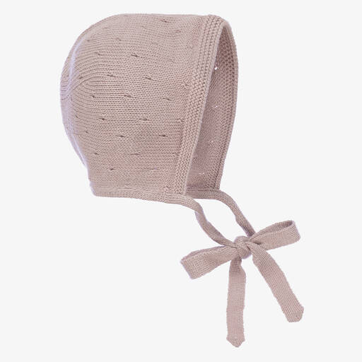 Paloma de la O-Baby Girls Purple Knitted Bonnet | Childrensalon Outlet