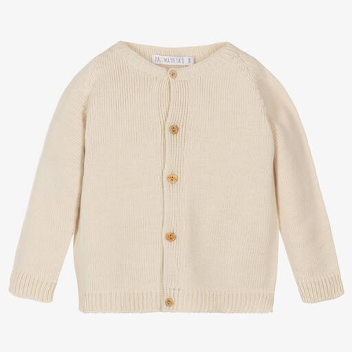 Paloma de la O-كارديغان مزيج صوف محبوك لون بيج | Childrensalon Outlet