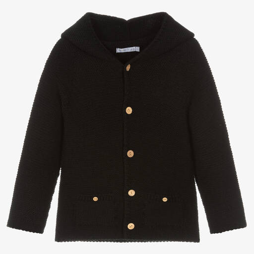 Paloma de la O-Черный вязаный кардиган с капюшоном | Childrensalon Outlet