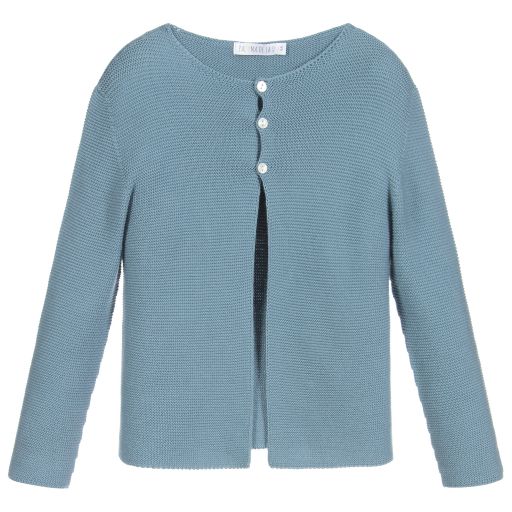 Paloma de la O-Blue Knitted Cardigan | Childrensalon Outlet