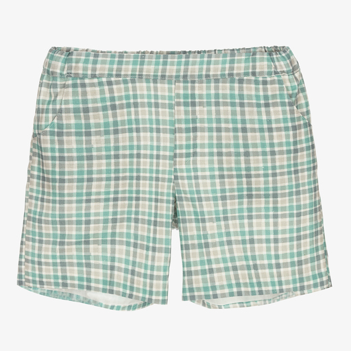 Paloma de la O-Boys Blue Check Shorts | Childrensalon Outlet