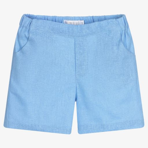 Paloma de la O-Boys Blue Linen Shorts | Childrensalon Outlet