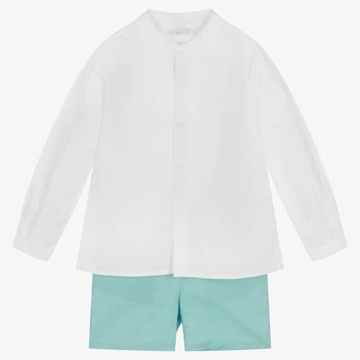 Paloma de la O-Top & Shorts Set in Weiß und Blau | Childrensalon Outlet