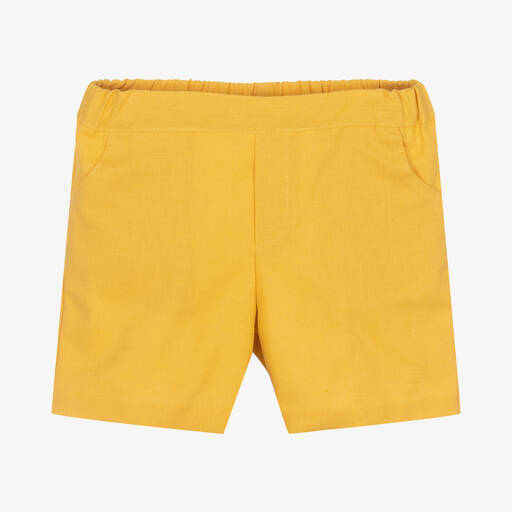 Paloma de la O-Short jaune en lin et coton garçon  | Childrensalon Outlet