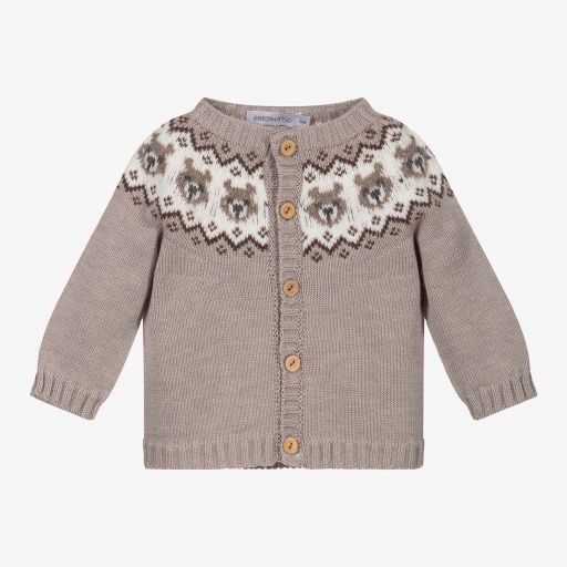 Paloma de la O-كارديغان مزيج صوف محبوك لون بني فاتح للأطفال | Childrensalon Outlet