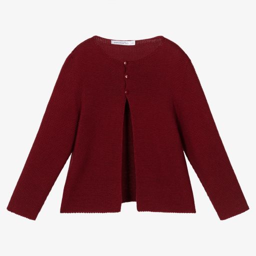 Paloma de la O-Burgundy Red Knitted Cardigan | Childrensalon Outlet