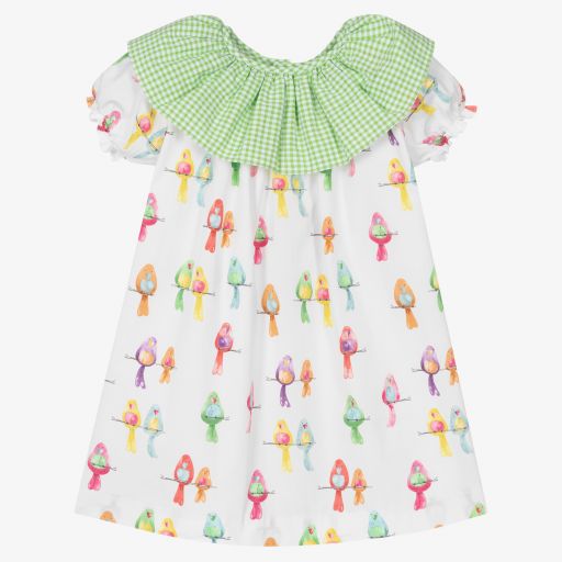 Paloma de la O-Girls Bird Print Dress  | Childrensalon Outlet