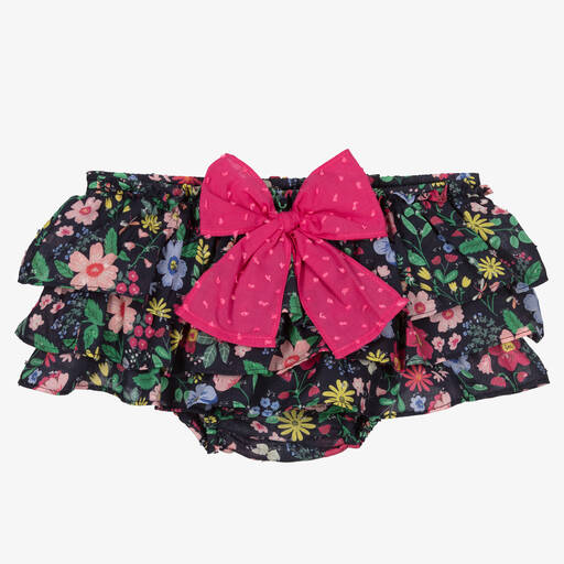 Paloma de la O-Girls Blue Floral Cotton Bloomer Shorts | Childrensalon Outlet