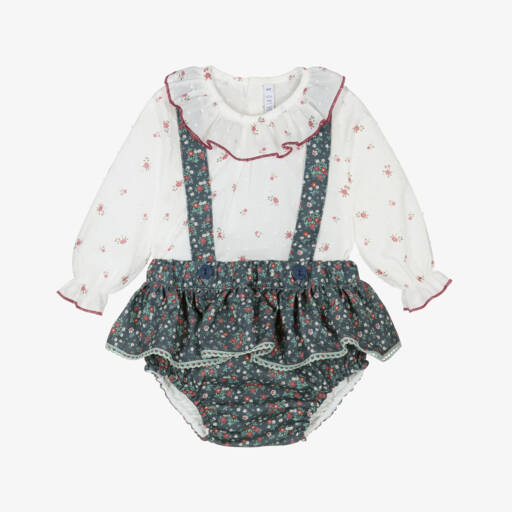 Paloma de la O-Girls Floral Blue Shorts Outfit | Childrensalon Outlet
