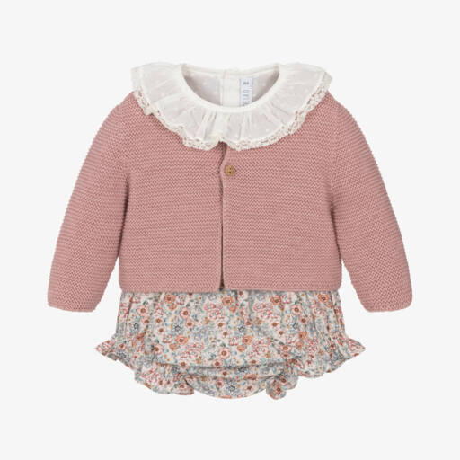 Paloma de la O-Girls Floral Pink Shorts Ensemble | Childrensalon Outlet
