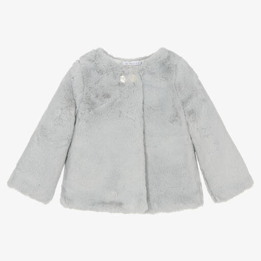 Paloma de la O-Graue Kunstpelzjacke für Mädchen | Childrensalon Outlet