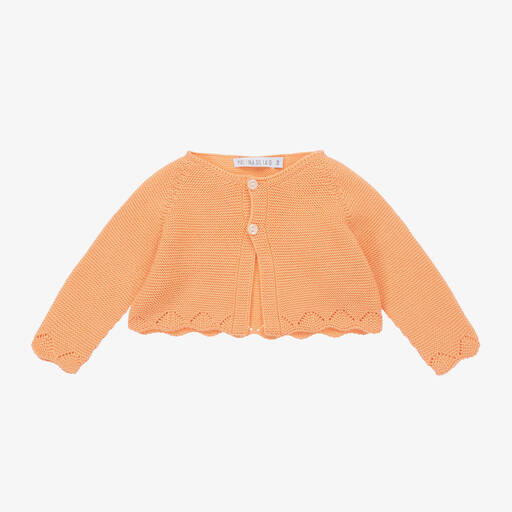 Paloma de la O-Girls Orange Knitted Cardigan | Childrensalon Outlet