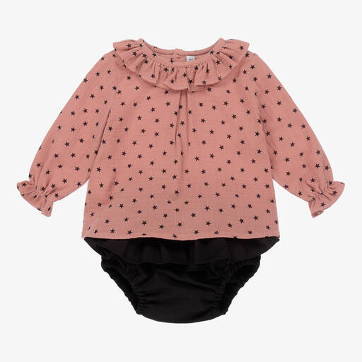 Paloma de la O-Girls Pink & Black Shorts Set | Childrensalon Outlet