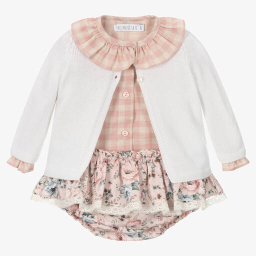 Paloma de la O-Girls Pink Cotton Shorts Set | Childrensalon Outlet
