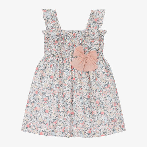 Paloma de la O-Girls Pink Floral Cotton Dress | Childrensalon Outlet