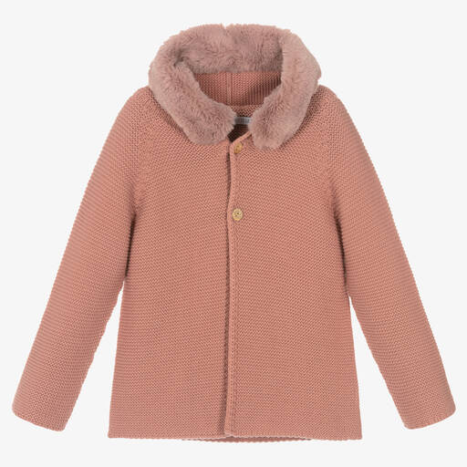 Paloma de la O-Girls Pink Knitted Jacket | Childrensalon Outlet