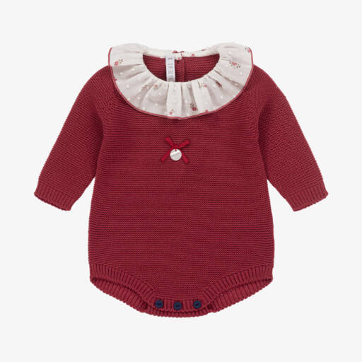 Paloma de la O-Girls Raspberry Knit Romper | Childrensalon Outlet