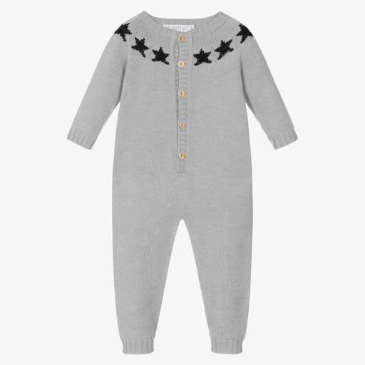 Paloma de la O-Grey Knitted Romper  | Childrensalon Outlet
