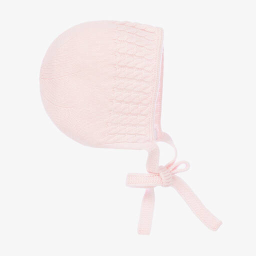 Paloma de la O-Pink Knitted Bonnet | Childrensalon Outlet