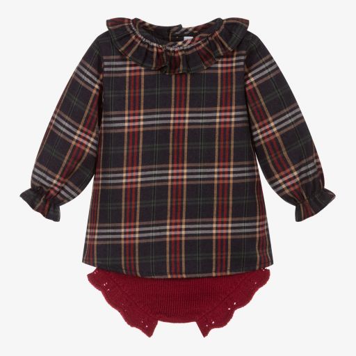 Paloma de la O-Tartan Blouse & Red Shorts Set | Childrensalon Outlet