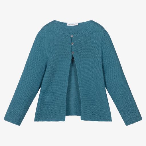 Paloma de la O-Cardigan sarcelle en maille | Childrensalon Outlet