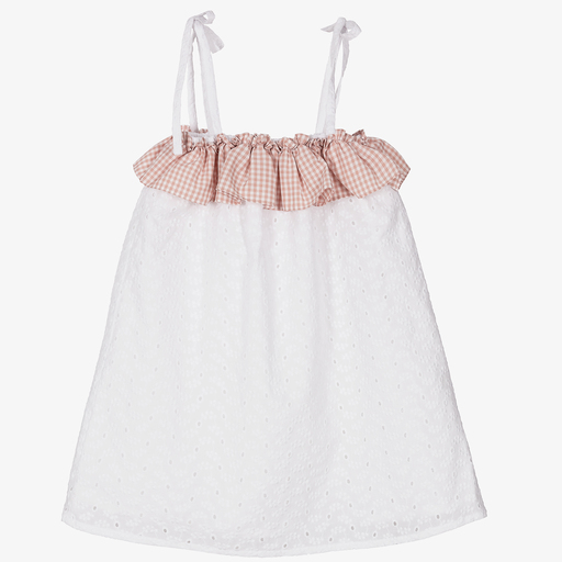 Paloma de la O-White Cut Work Dress Set | Childrensalon Outlet