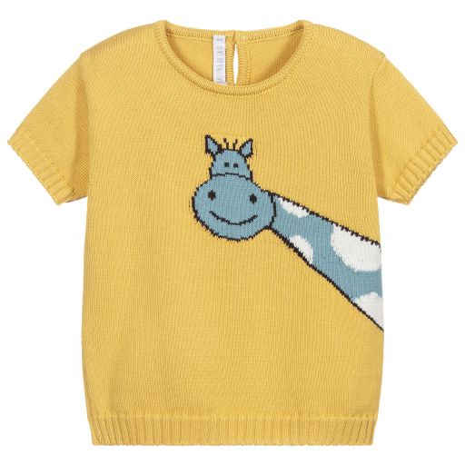 Paloma de la O-كنزة مزيج قطن وأكريليك لون أصفر | Childrensalon Outlet