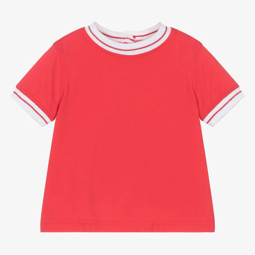 Pan Con Chocolate-Baby Boys Red Cotton T-Shirt | Childrensalon Outlet