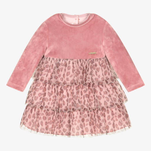 Pan Con Chocolate-Baby Girls Pink Velour & Tulle Dress | Childrensalon Outlet