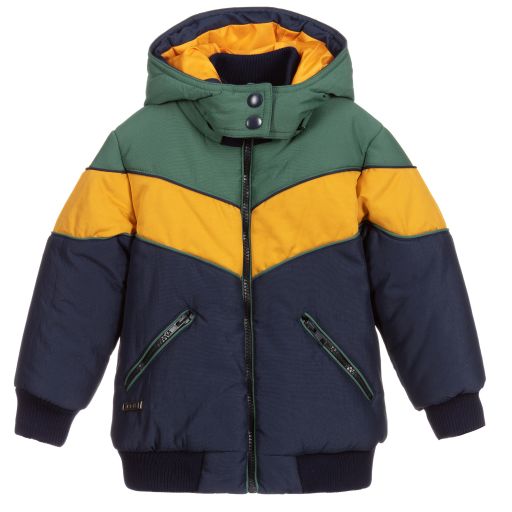 Pan Con Chocolate-Blue & Green Padded Jacket | Childrensalon Outlet