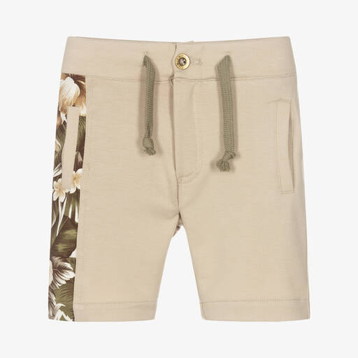 Pan Con Chocolate-Beige Tropen-Baumwollshorts | Childrensalon Outlet