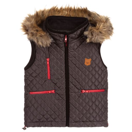 Pan Con Chocolate-Boys Blue Hooded Gilet | Childrensalon Outlet