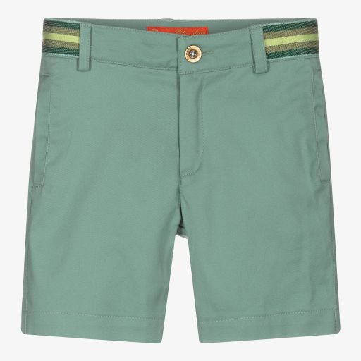 Pan Con Chocolate-Boys Green Chino Shorts | Childrensalon Outlet