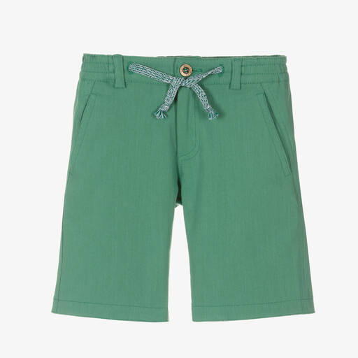 Pan Con Chocolate-Grüne Baumwollshorts für Jungen | Childrensalon Outlet